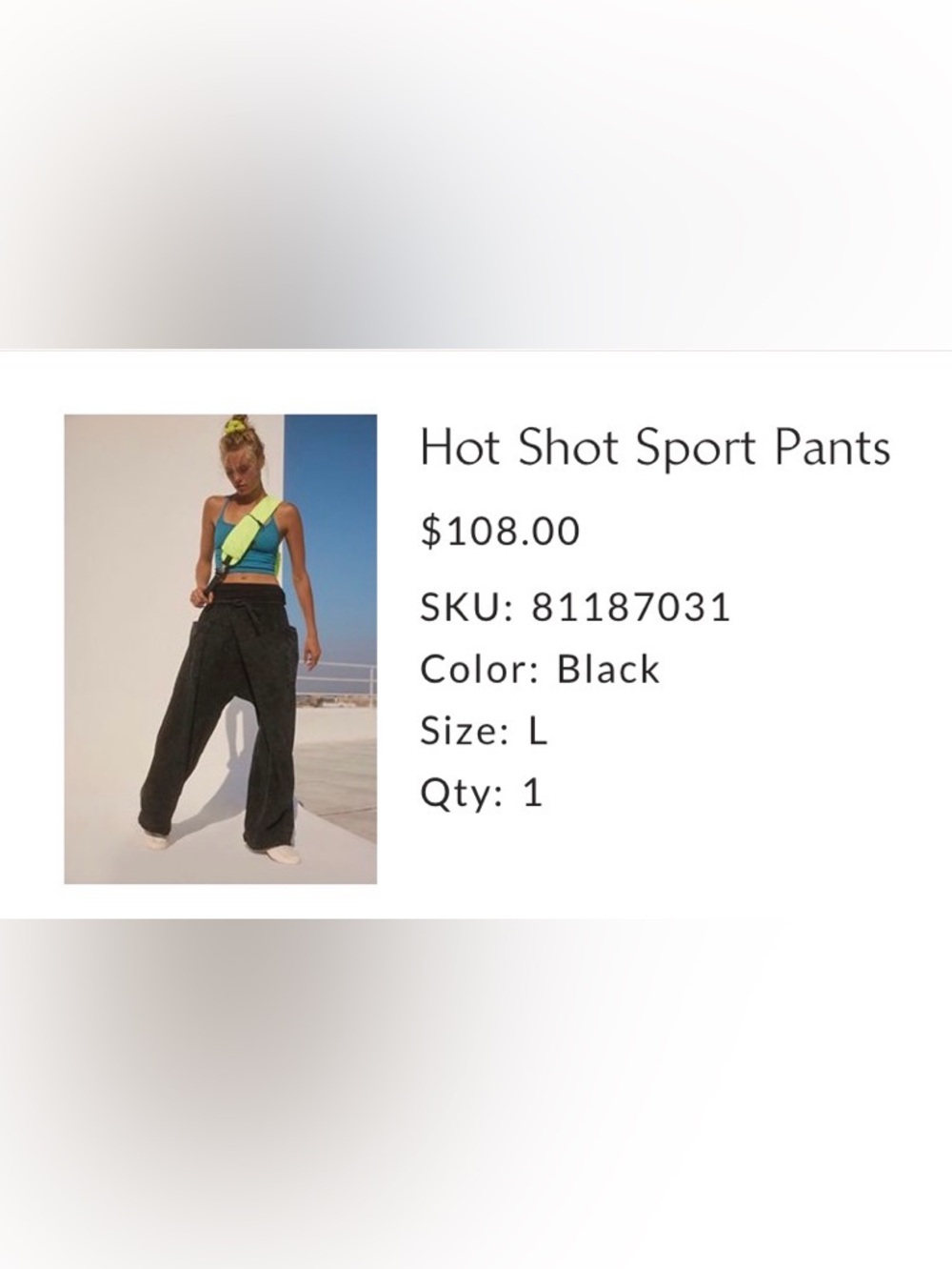 FP Movement by Free People Hot Shot Sport Pants - Black - Picture 2 of 4